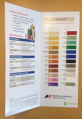 "J" Metallic Color Chart