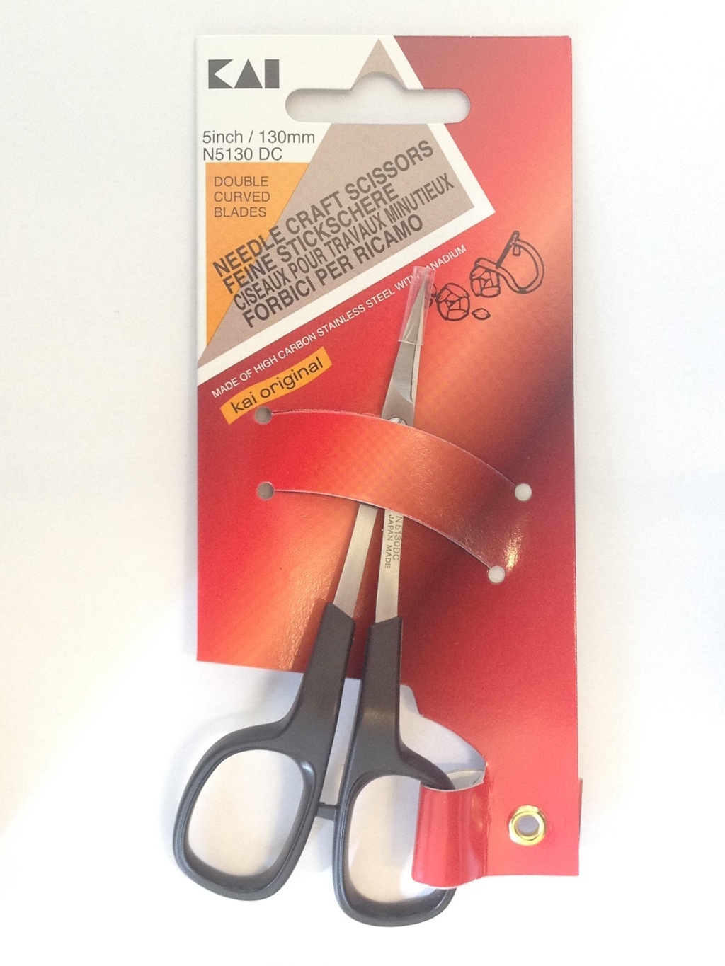 KAI embroidery scissor - 13cm - double curved